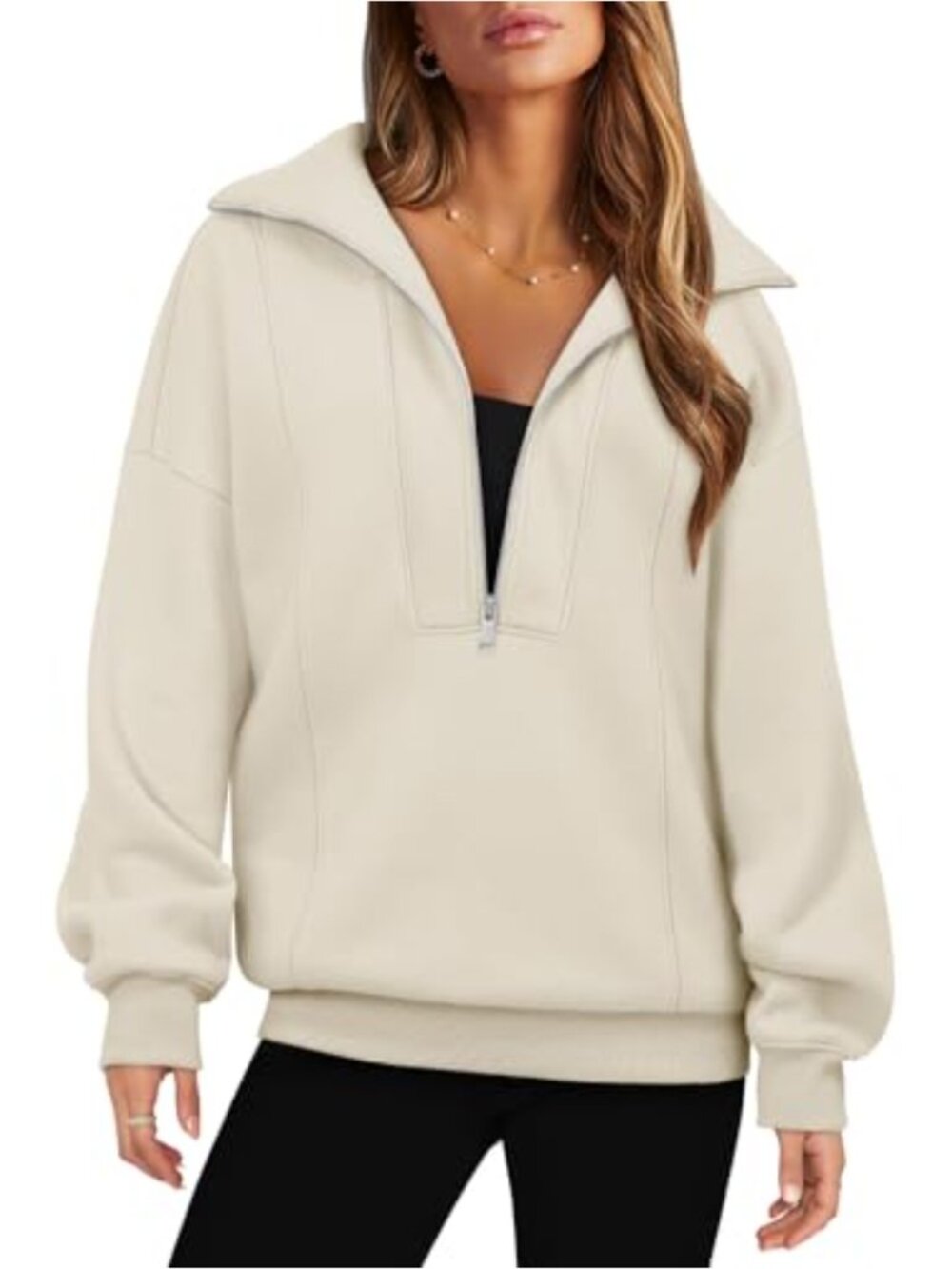 Oversized Half Zip Hoodie Loose Fit Pullover Sweatshirt with Pocket